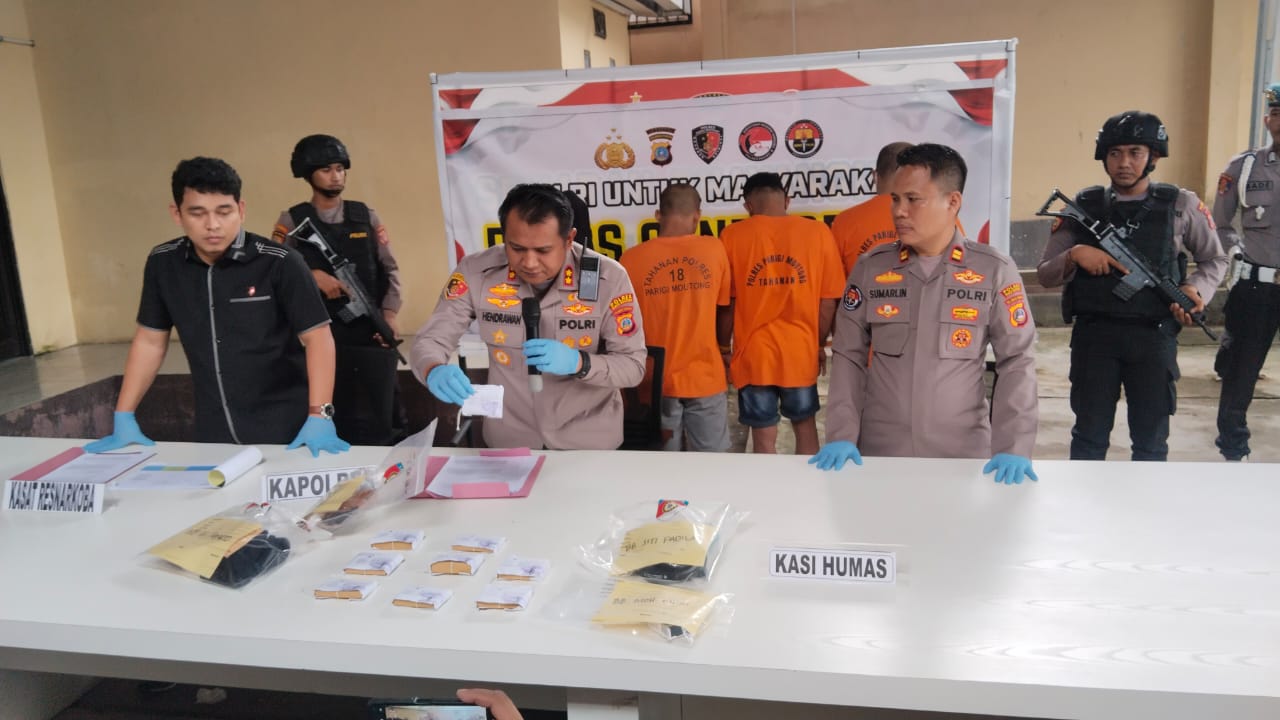 Polres Parigi Moutong Bekuk 4 Pelaku Narkoba, 1 Orang Jadi Buron